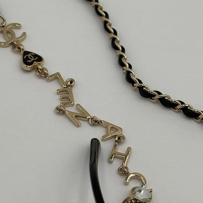 Chanel Chain & Leather Chain Oversize Sunglasses