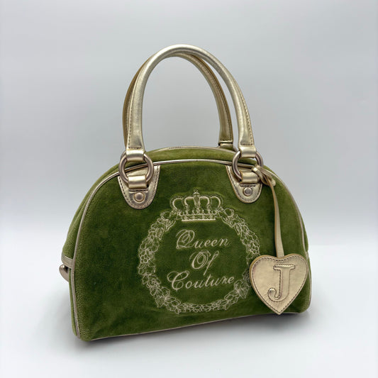 Juicy Couture Top Handle Velvet Bag Green