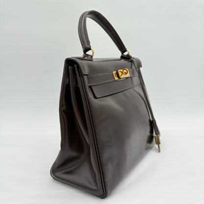 1981 Hermes Box Calf Gold H/W Kelly