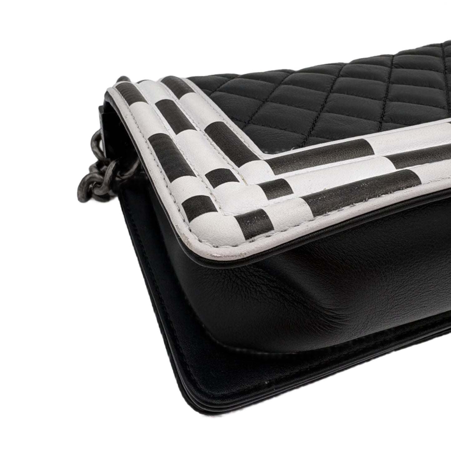 2014 Chanel Calfskin Checkerboard Boy Flap Bag