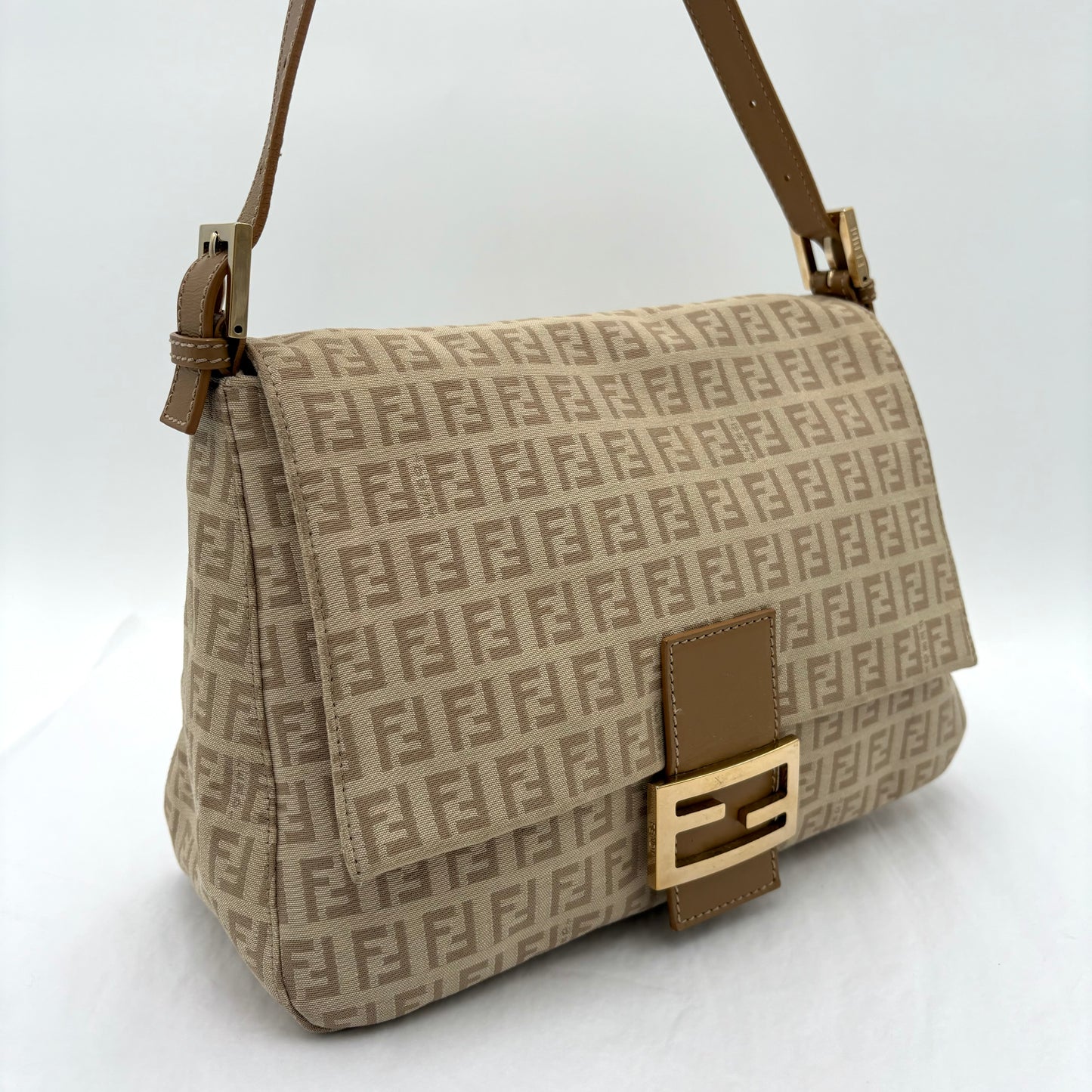 Fendi Zucchino Mama Baguette Beige