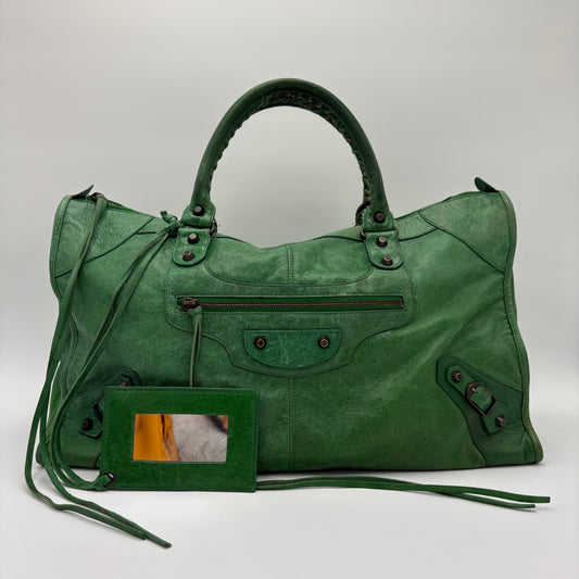 Balenciaga Vert Poker Weekender Bag