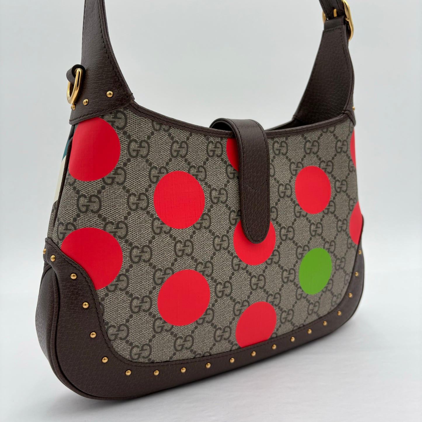Gucci Jackie 1961 Studded Gg Polka Dot Hobo Bag