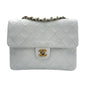 1991-94 Chanel Mini Single Flap White Lambskin Bag