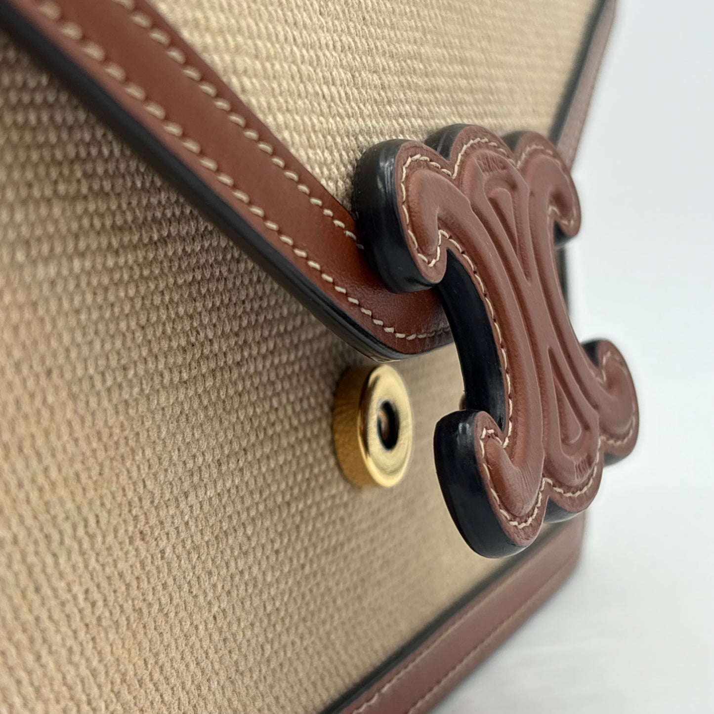 Celine Triomphe Chain Leather Crossbody Bag