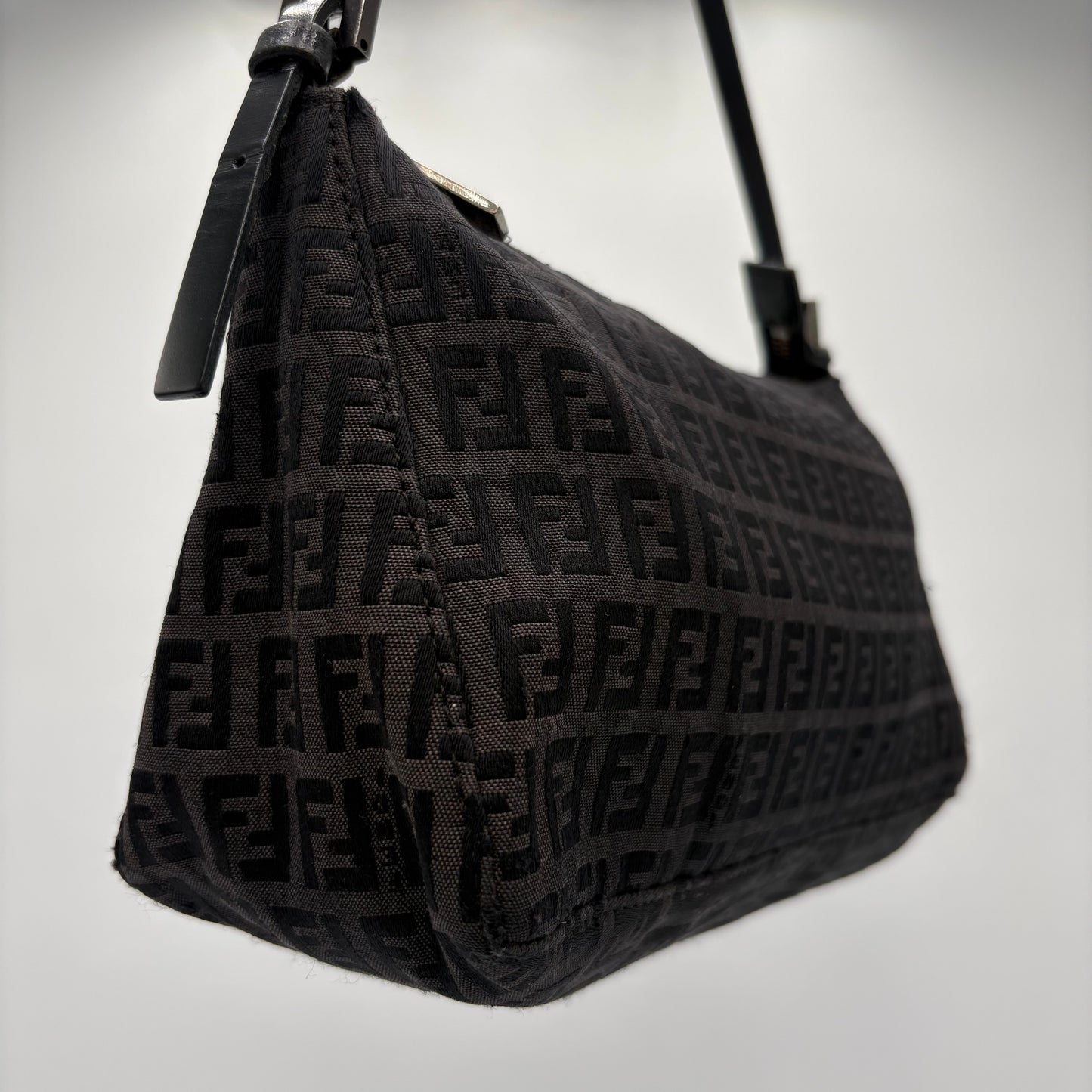 Fendi Zucchino Zipper Shoulder Bag