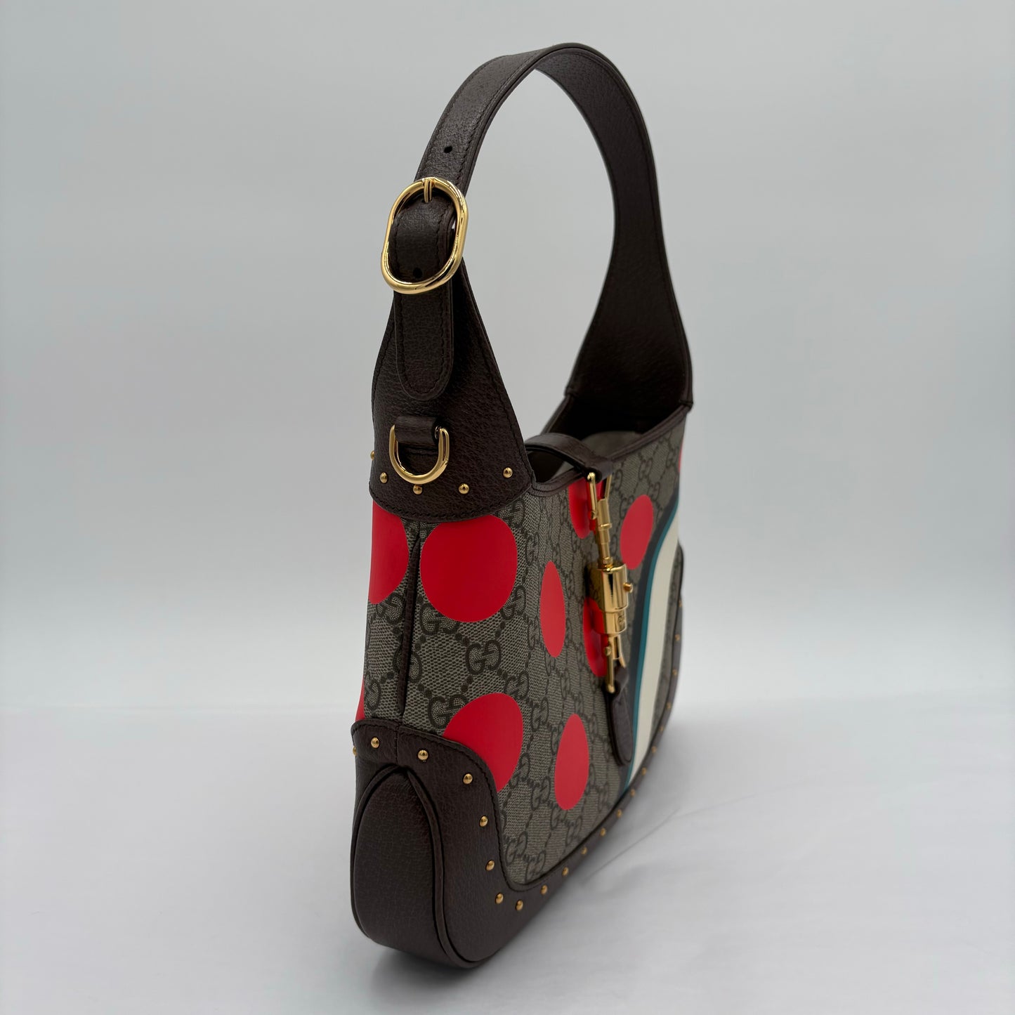 Gucci Jackie 1961 Studded Gg Polka Dot Hobo Bag