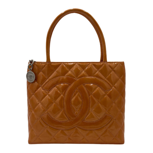 '00-02 Chanel Medallion Tote Patent Burnt Apricot
