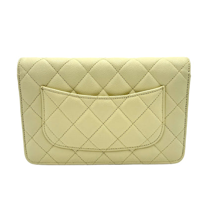 MIB 2023 Chanel Caviar Light Yellow Wallet On Chain WOC