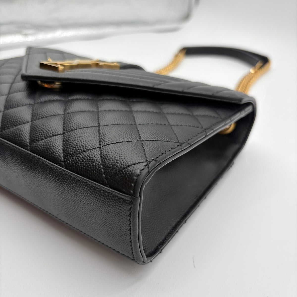 YSL Saint Laurent Quilted Triquilt Envelope Purse