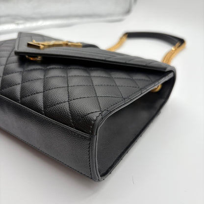 YSL Saint Laurent Quilted Triquilt Envelope Purse