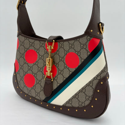 Gucci Jackie 1961 Studded Gg Polka Dot Hobo Bag