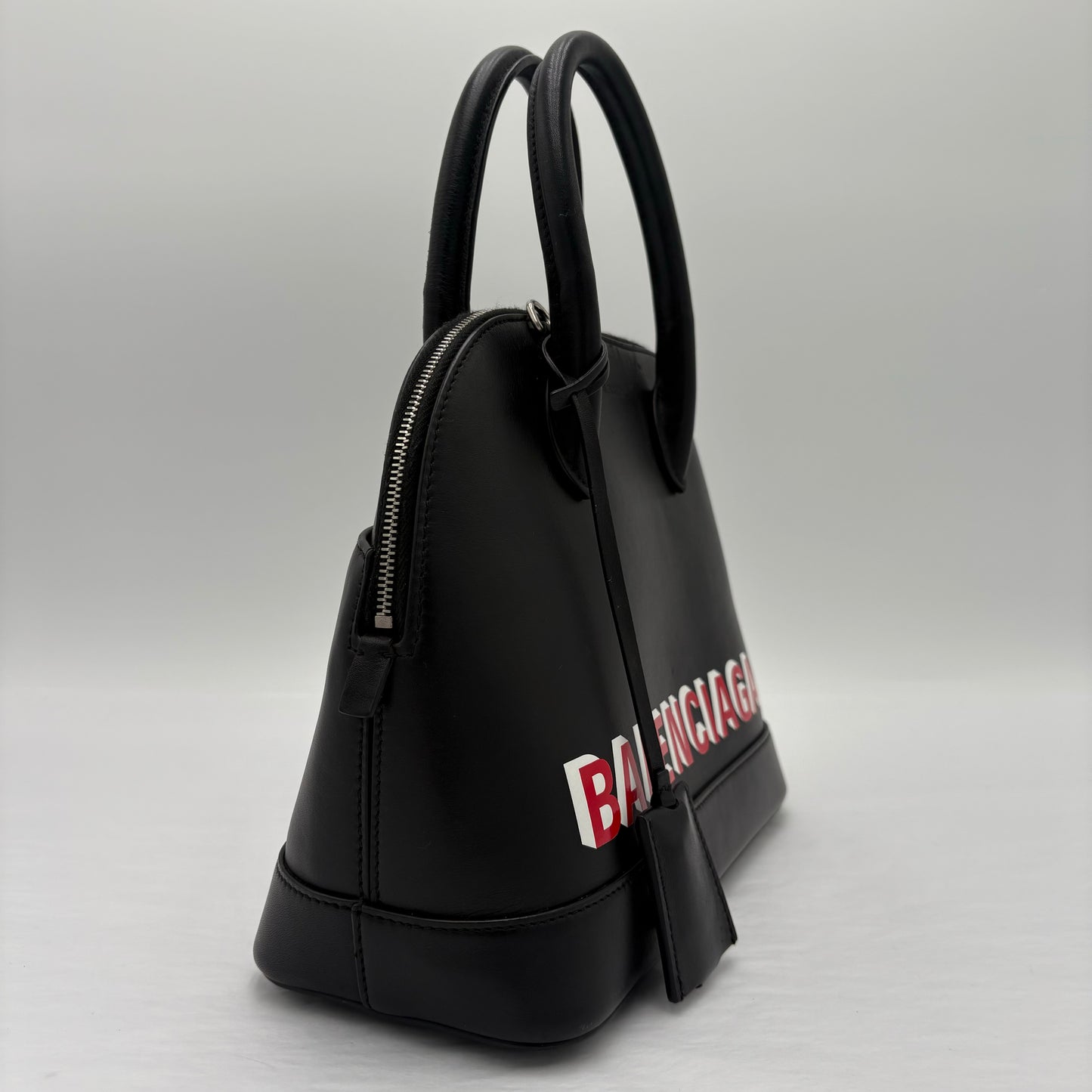 Balenciaga Calfskin Leather Ville Satchel Bag