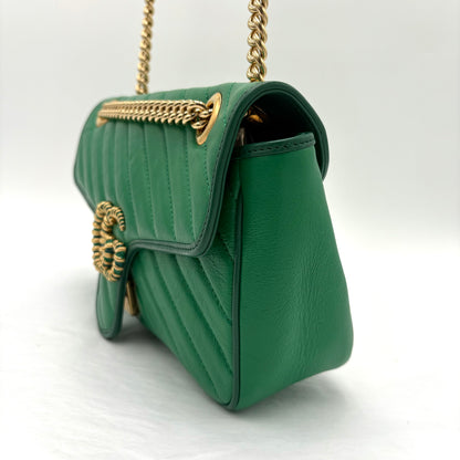 Gucci Diagonal Quilted Enamel Flap