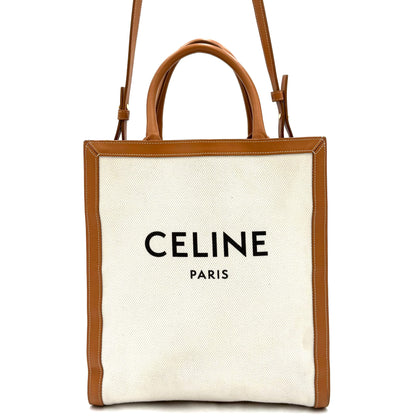 Celine Vertical Cabas Tote-Tan/Natural : Mini