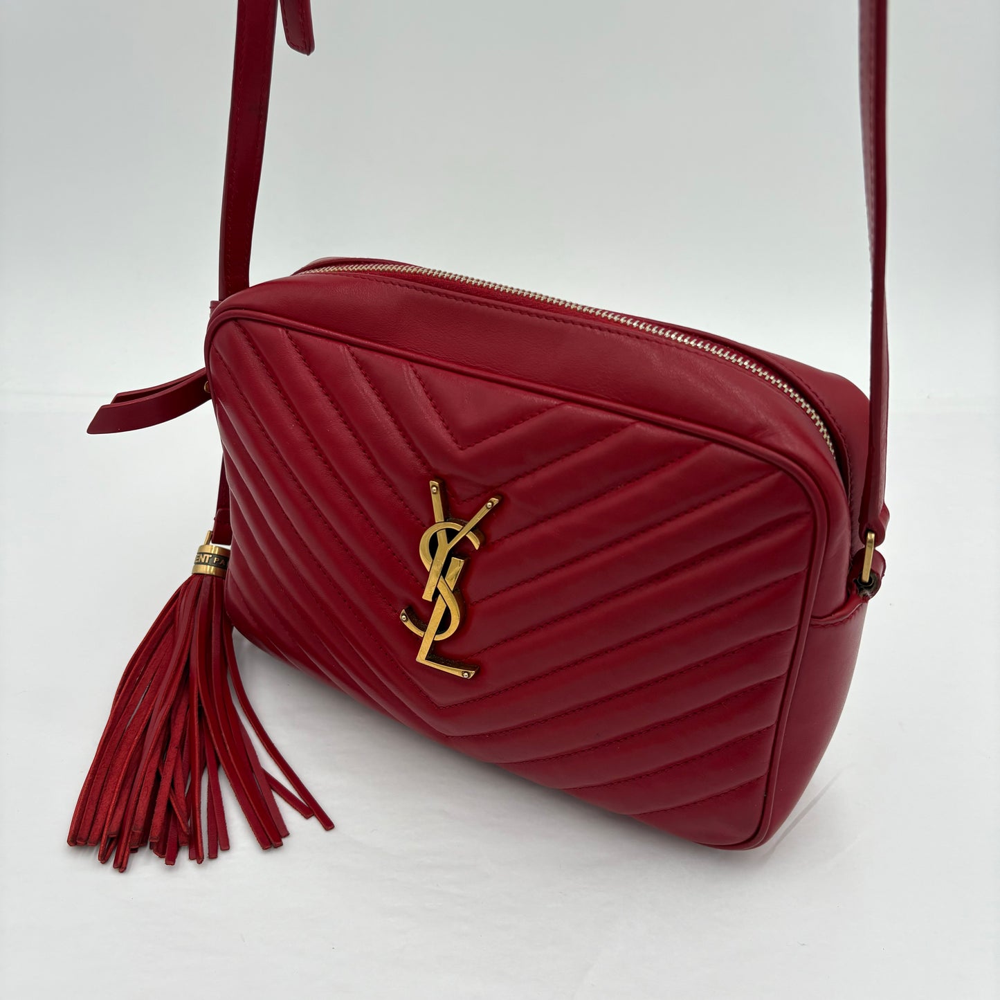 YSL Saint Laurent Lou Chevron Camera Bag