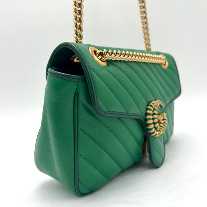 Gucci Diagonal Quilted Enamel Flap
