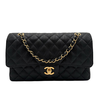 2005 Chanel Black Caviar Medium Double Flap Bag
