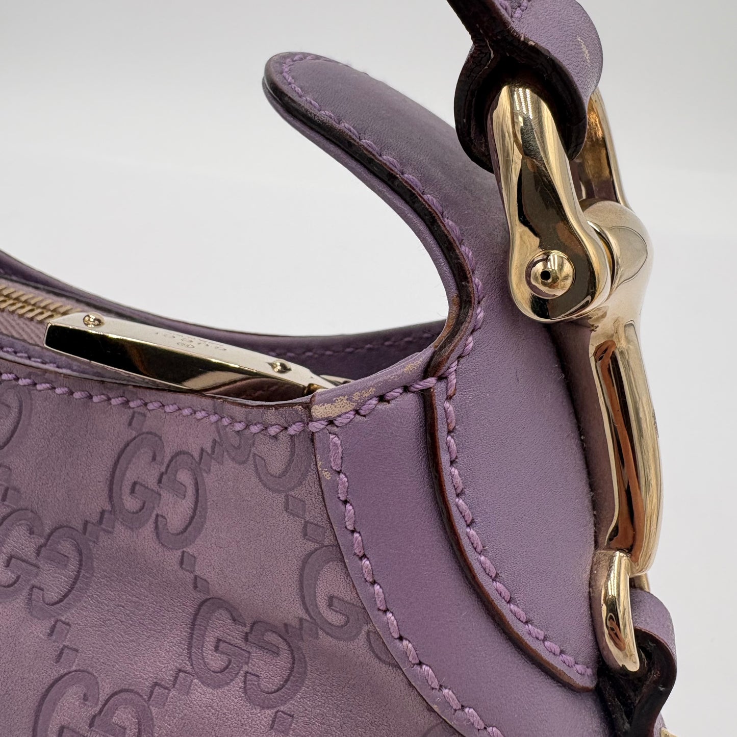 Gucci Guccissima Creole Hobo Horsebit Shoulder Bag