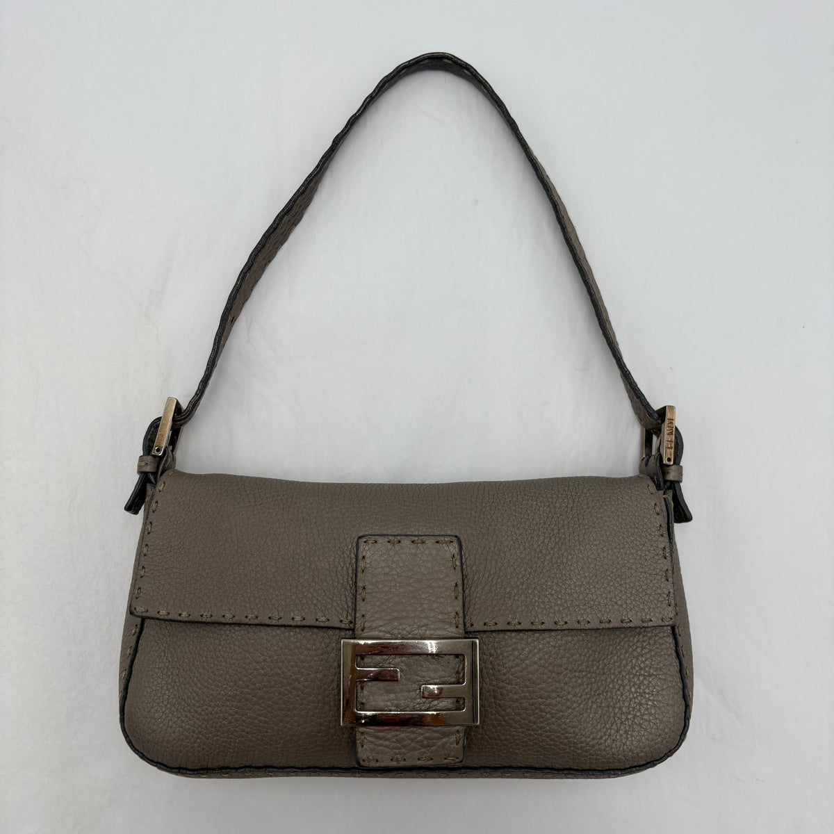 Fendi Selleria Baguette Silver Grey