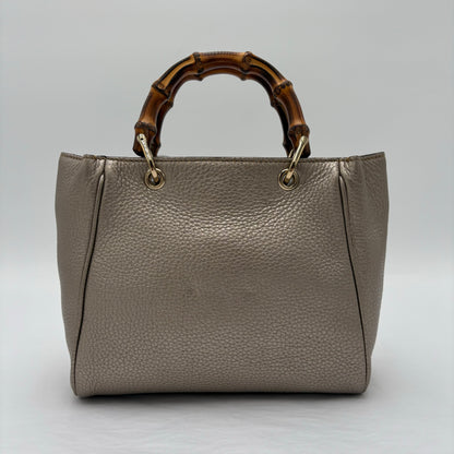 Vintage Metallic Gucci Bamboo Shopper Tote
