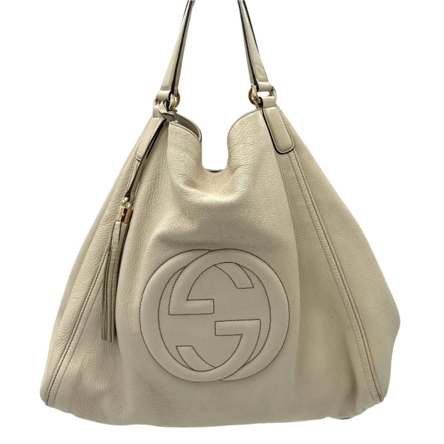 Gucci Soho Hobo Shoulder Bag-Ivory : Large