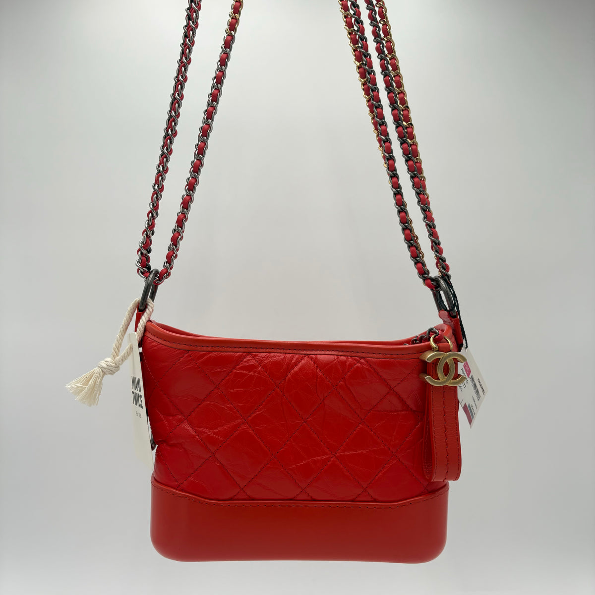 Chanel Gabrielle Quilted Aged Calfskin Small Hobo Bag