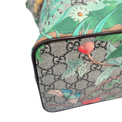 Gucci GG 2 Way Soft Tote Tian Print Canvas Medium