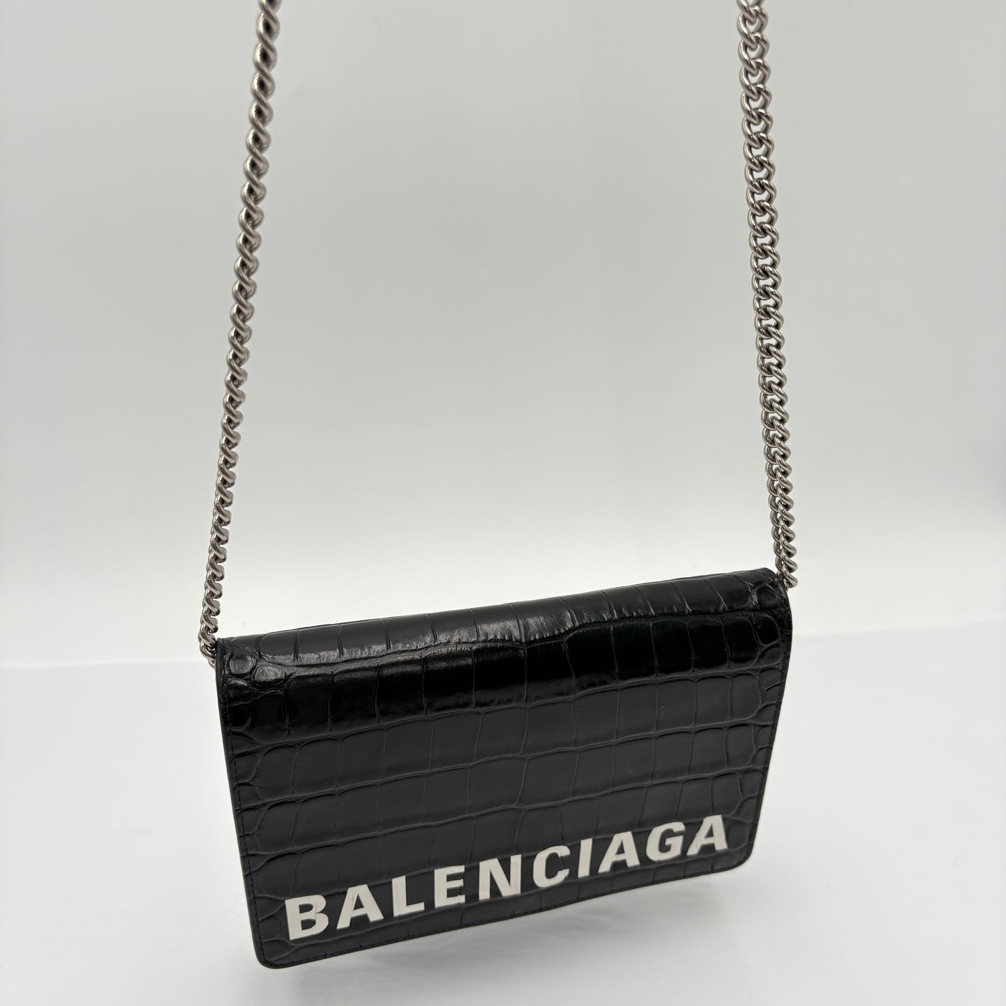 Balenciaga Ville Croc Embossed WOC