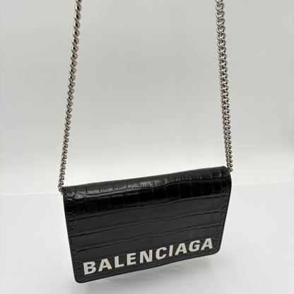 Balenciaga Ville Croc Embossed WOC