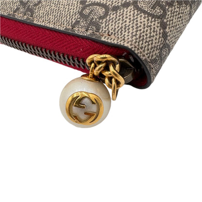 Gucci Pearl Zip Around Wallet GG Monogram