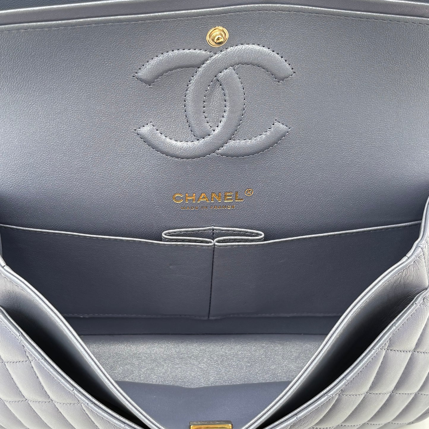 Chipped Chanel Quilted Lambskin Classic Double Flap