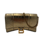 Balenciaga Gold Croc Small Hourglass  Bag