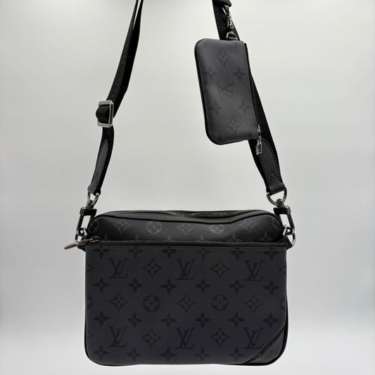 Chipped Louis Vuitton Eclipse Trio Messenger Bag