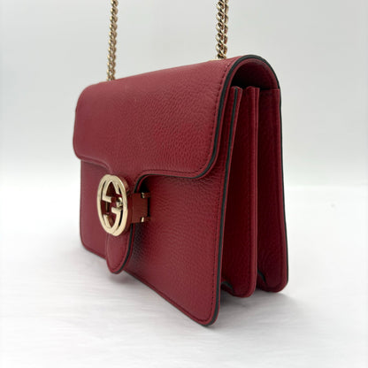 Gucci Dollar GG Calfskin Messen-Red : Large