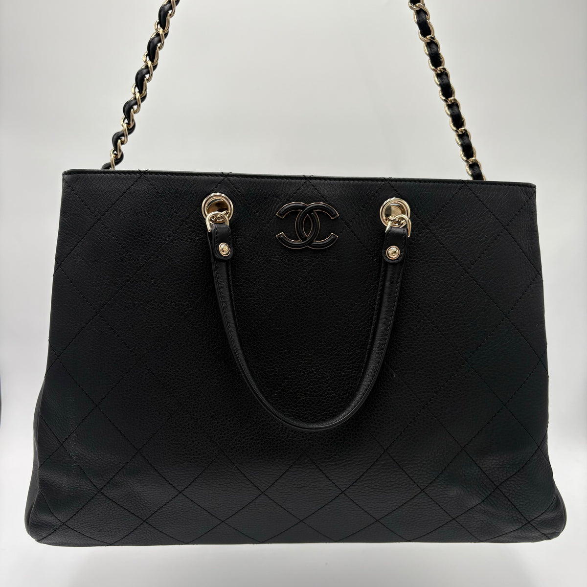 2019-20 Chanel Bullskin Quilted Diamond Shopping Tote