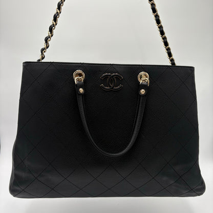 2019-20 Chanel Bullskin Quilted Diamond Shopping Tote