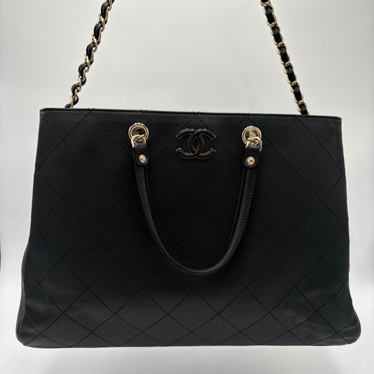 2019-20 Chanel Bullskin Quilted Diamond Shopping Tote