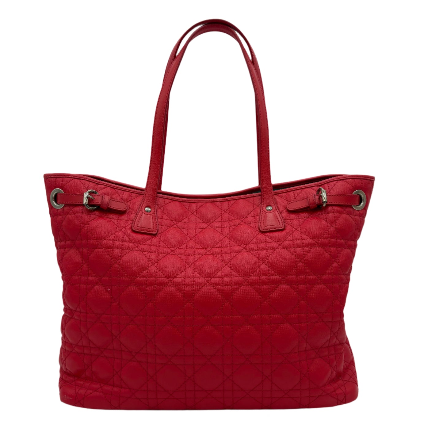Christian Dior Panarea Red Tote-Cannage Canv