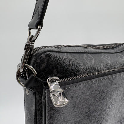 Chipped Louis Vuitton Eclipse Trio Messenger Bag