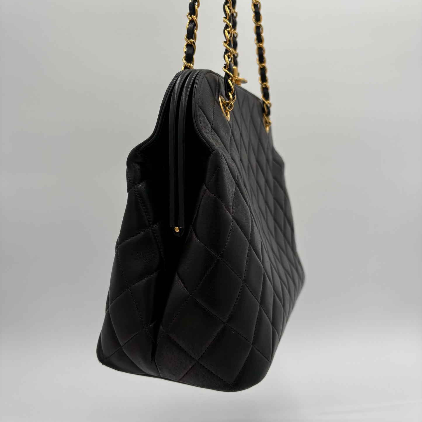 1996-1997 Chanel Lambskin Kisslock Tote