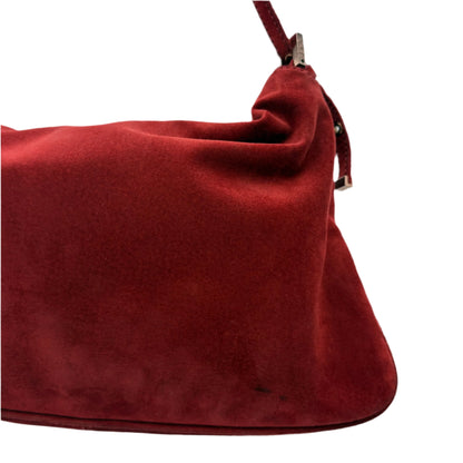 Fendi Suede Flap Baguette Rust