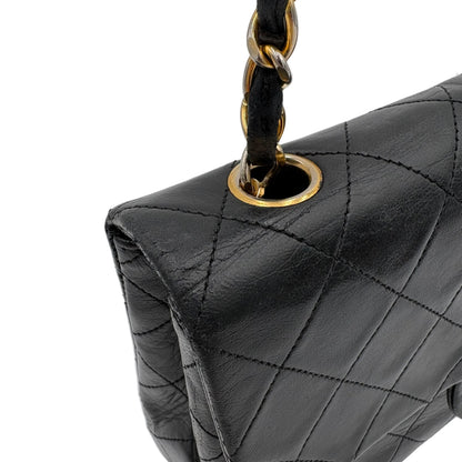 89-91 Single Flap Chanel Bag-Black Lambskin