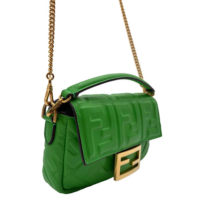 Fendi Mini Baguette 1974 Embossed FF 3 Way Bag