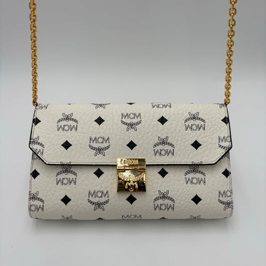 NWOT MCM White Tracy Crossbody Wallet On Chain