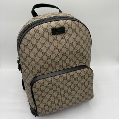 Gucci Monogram Black Leather Backpack