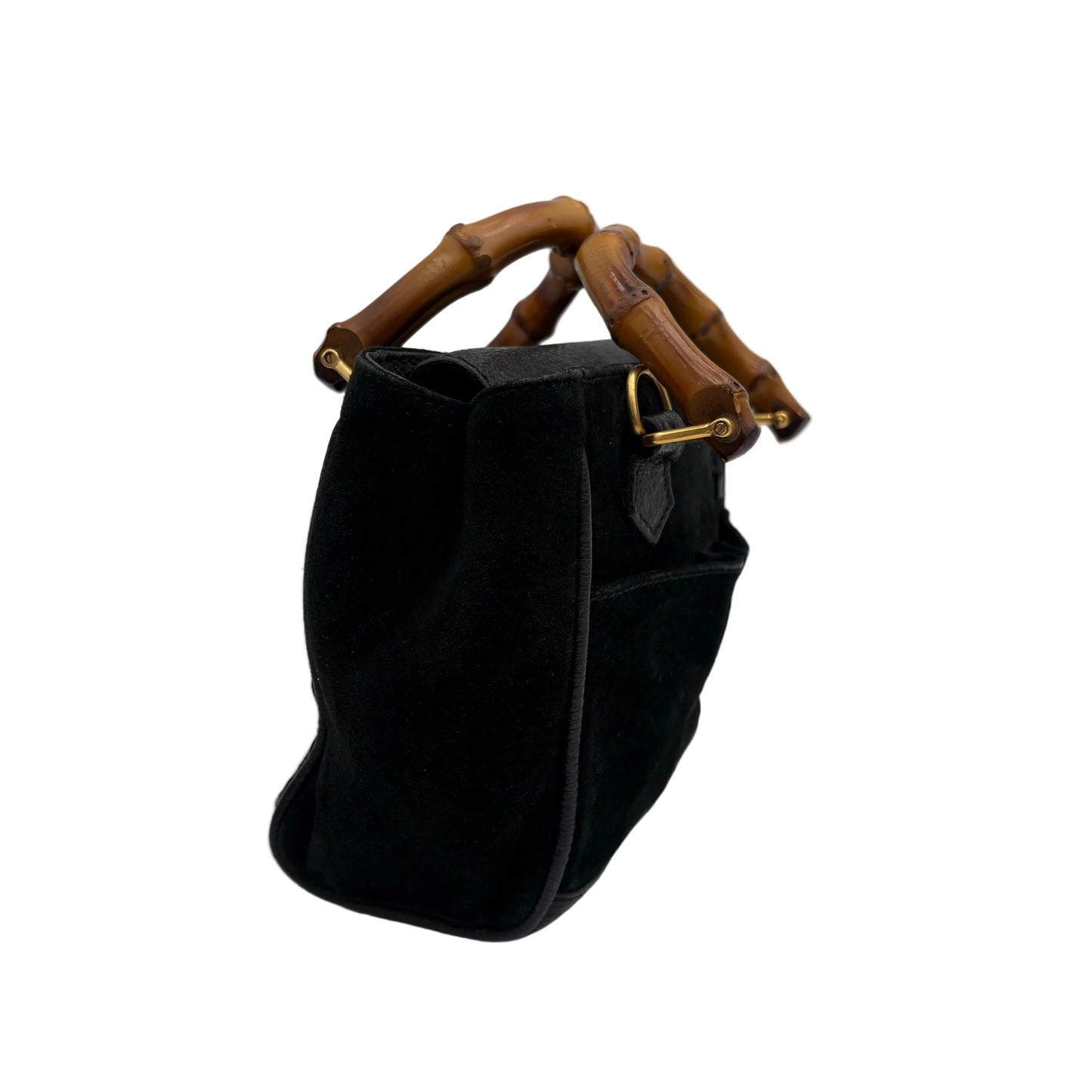 Gucci Mini Suede Bamboo 2 Way Bag