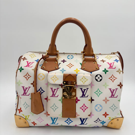 2004 Louis Vuitton x TM White Multicolor Speedy