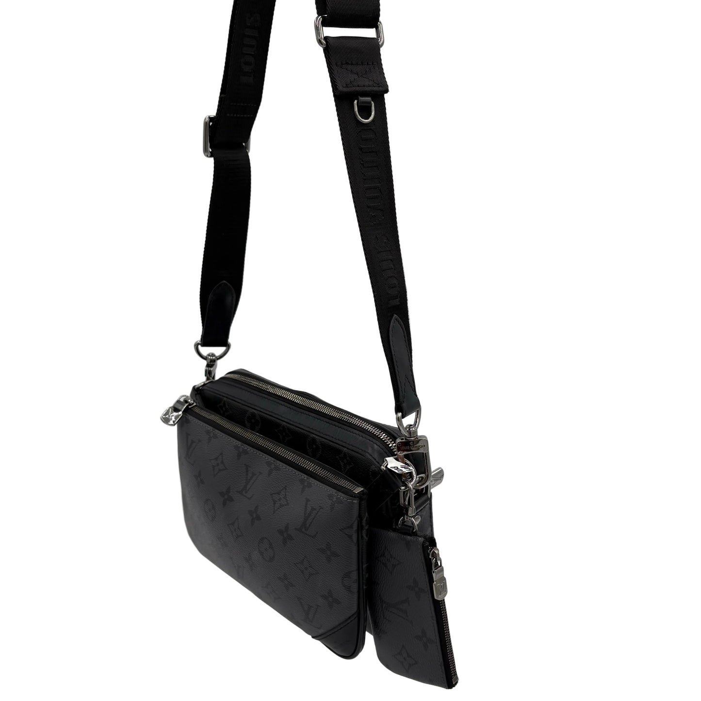 Chipped Louis Vuitton Eclipse Trio Messenger Bag