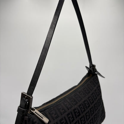 Fendi Zucchino Zipper Shoulder Bag